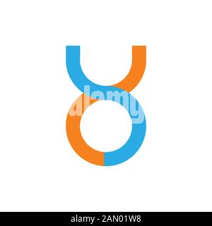 linked loop letter yo simple logo vector Stock Vector