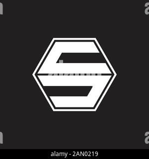letter s simple geometric hexagon logo vector Stock Vector