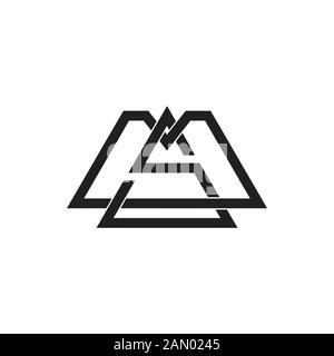 letter sm simple geometric triangle logo vector Stock Vector