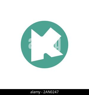 letter ak arrow geometric logo vector Stock Vector