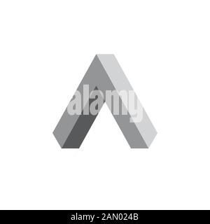 letter a arrow 3d gradient symbol logo vector Stock Vector