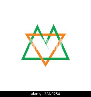 letter m triangle overlapping line logo vector Stock Vector