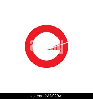 letter g circle geometric rotate arrow logo vector Stock Vector