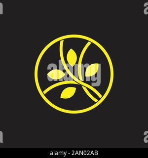 plant geometric circle line logo vector Stock Vector
