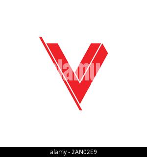 letter v motion slice 3d gradient symbol logo vector Stock Vector