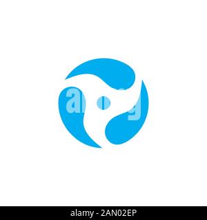 circle curves water rotation logo vector Stock Vector