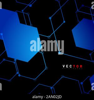 Vector Abstract geometric shape. hexagon with line .Vector Illustration For Wallpaper, Banner, Background, Card, landing page , etc Stock Vector