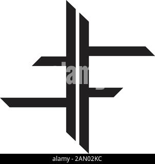 abstract letter tf simple line geometric logo vector Stock Vector