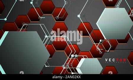 Vector Abstract geometric shape. hexagon with line .Vector Illustration For Wallpaper, Banner, Background, Card, landing page , etc Stock Vector