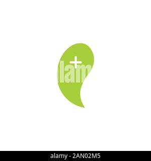 leaf plus medical motion logo vector Stock Vector