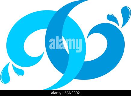 linked colorful waves splash symbol logo vector Stock Vector
