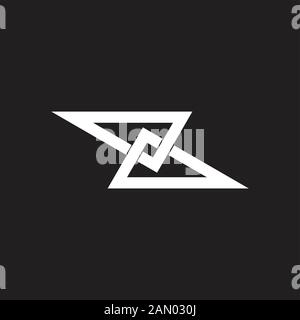 abstract letter z  linked triangle overlap logo vector Stock Vector