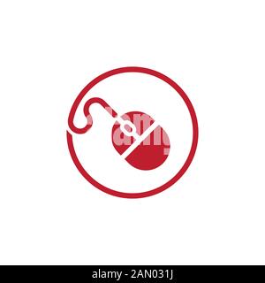 letter s mouse circle line symbol logo vector Stock Vector