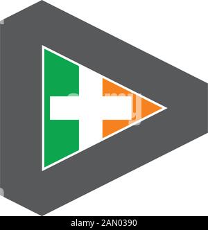 triangle geometric plus medical logo vector Stock Vector