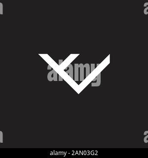 letter vy simple geometric line logo vector Stock Vector