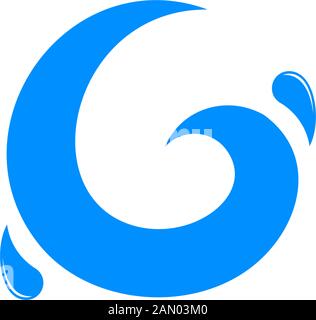 letter g swirl water splash design logo vector Stock Vector