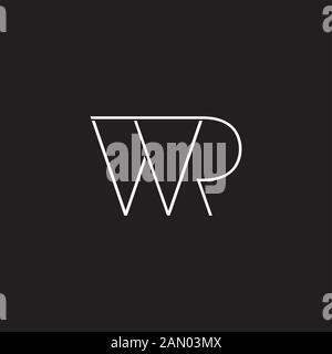 letter wr simple geometric linear design logo vector Stock Vector