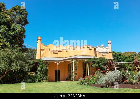 Vaucluse House is a 19th-century mansion, surrounded by its original gardens and wooded grounds in the Sydney suburb of Vaucluse, Australia. Stock Photo