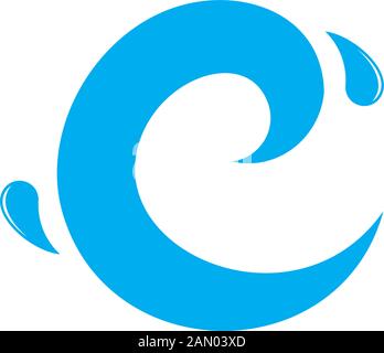 letter c swirl water splash design logo vector Stock Vector
