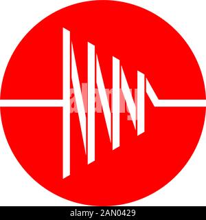heart pulse simple circle geometric line symbol logo vector Stock Vector