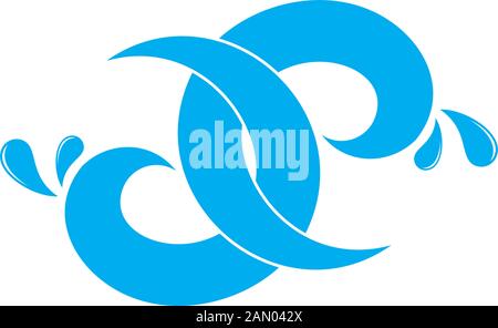 linked simple water splash symbol logo vector Stock Vector