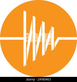 pulse simple circle geometric line symbol logo vector Stock Vector