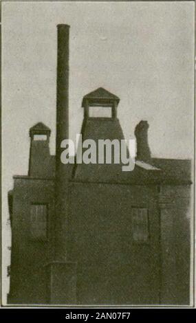 Evaporated apples . Fig. 3. Fig. 1. End of Steam drier. View of part of side of .steam drier. Fig. 5 shows a roof view f a steam drier with cupola. TI1K Kfl.N SYSTEM OF EVAPORATOR8. A kiln might be properly described as a room especially designed for drying- pur-On the ground Eloor is situated the furnaee or other heating apparatus, while. Fig. 5.Shewing view of ioof of Steam Drier. above is the drying floor, which resembles a large stationary rack, covering the wholesurface of the. room. 11 Fig, 6 gives a new of a section of a kiln-drying floor. The joists are laid as foran ordinary floor, an Stock Photo