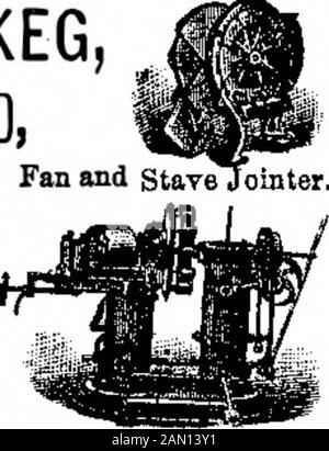 Scientific American Volume 47 Number 18 (October 1882) . N. Y.. AND Fan and Stavejointer. Staie MacUnery, Over 50 varietiesmanufactured by Head Rounding. Stock Photo