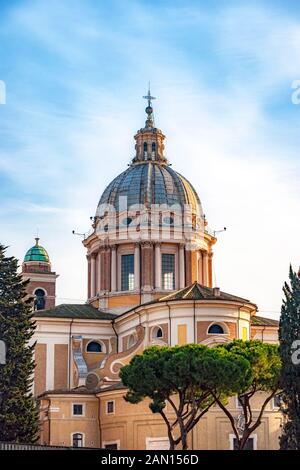 The Basilica of SS. Ambrose and Charles on the Corso is a church in Rome. Stock Photo