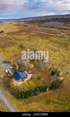 Summer house, Skardshamarsland, Borgarfjordur, Iceland Stock Photo