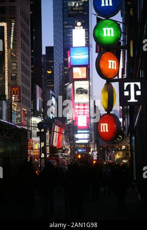 Times Square New York By Night Stock Photo