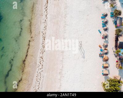 Aerial view of Tanjung Aan Beach,Lombok,Indonesia Stock Photo