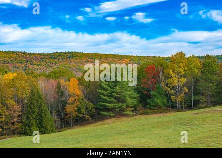 Brattleboro, Vermont Fall Colors in the Hills Stock Photo