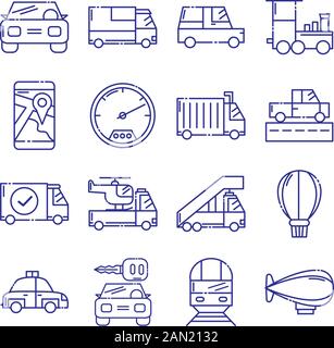 Isolated vehicles icon set vector design Stock Vector