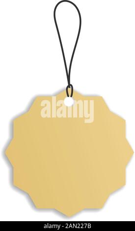 blank cardboard price tag lable with string vector illustration Stock Vector