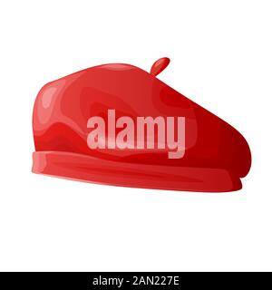 French red beret on a white background. Stock Vector