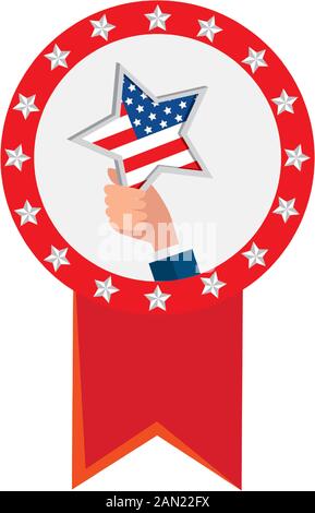 Isolated usa flag inside seal stamp vector design Stock Vector Image ...