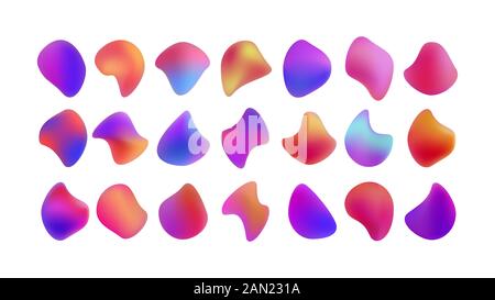 Set of different color transitions, gradients on a white background. Stock Vector