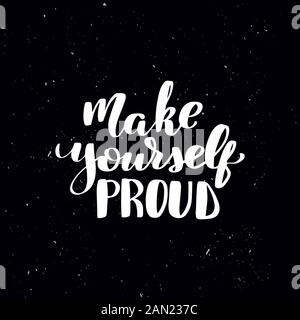 Handwritten calligraphy text, chalk on a blackboard Stock Vector