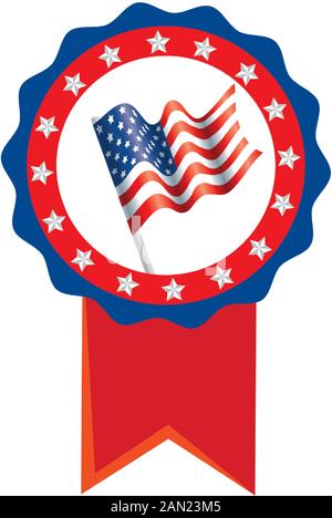 Isolated usa flag inside seal stamp vector design Stock Vector Image ...