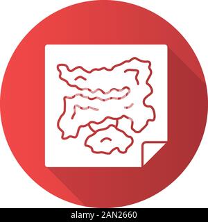 Game map glyph icon. Virtual video, computer strategic worldmap. Player ...