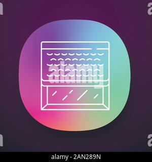 Woven wood shades app icon. Window blinds. Home, office interior accessory. Window covering, motorized jalousie. UI/UX user interface. Web or mobile a Stock Vector
