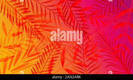 Abstract palm summer vibrant gradient background vector graphic illustration Stock Vector