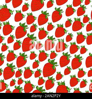 Vector original strawberry color ink chaos pattern Stock Vector
