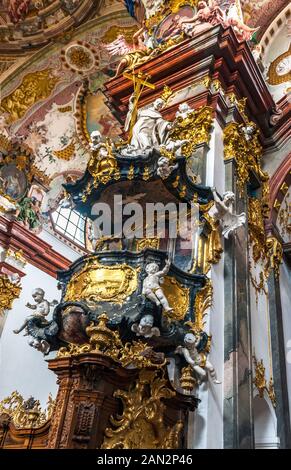 Visiting Wilhering Abbey, a Cistercian monastery in upper Austria Stock Photo