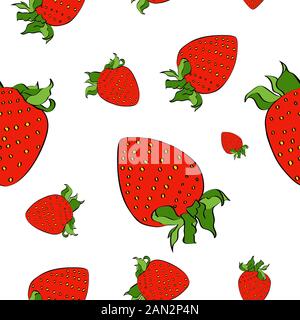 Vector original strawberry color ink chaos pattern Stock Vector
