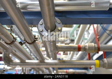 pipelines for transportation in factory Stock Photo