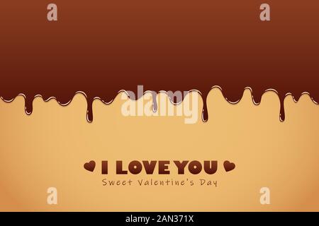 sweet melting chocolate icing for valentines day vector illustration EPS10 Stock Vector
