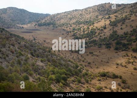 Lower slopes of Mt. Hermon formed from Jurassic limestone, northern Israel Stock Photo