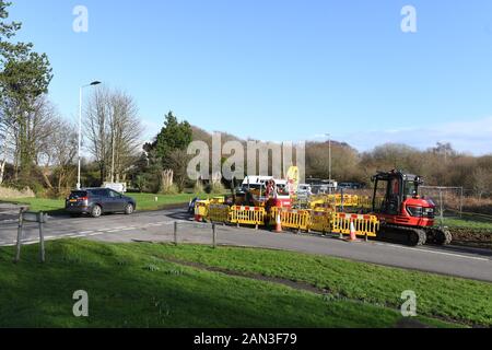 Roadworks on Northway, Bishopston. Stock Photo